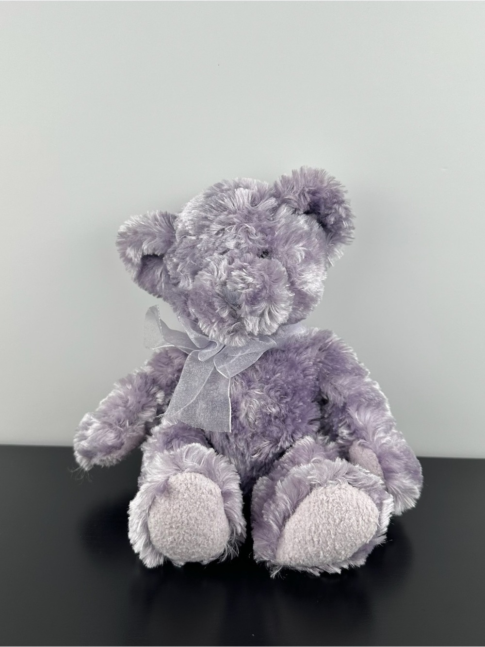 Russ Berrie Lavinia Lilac Teddy Bear 9” Purple Bow Plush Stuffed Animal